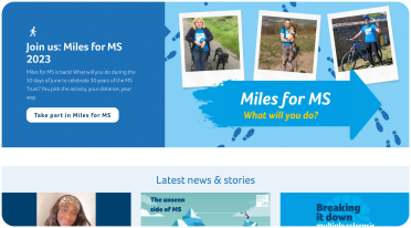 MS Trust website presented on desktop
