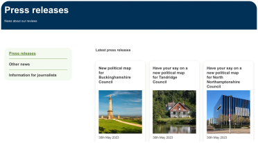 Mockup of LGBCE website displayed on a desktop
